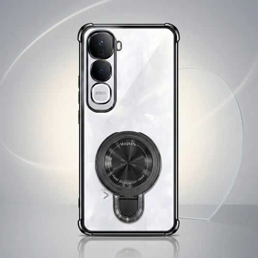 Vivo Y400 Pro 5G Luxury Four Corner Invincible Bracket Ring Stand Case