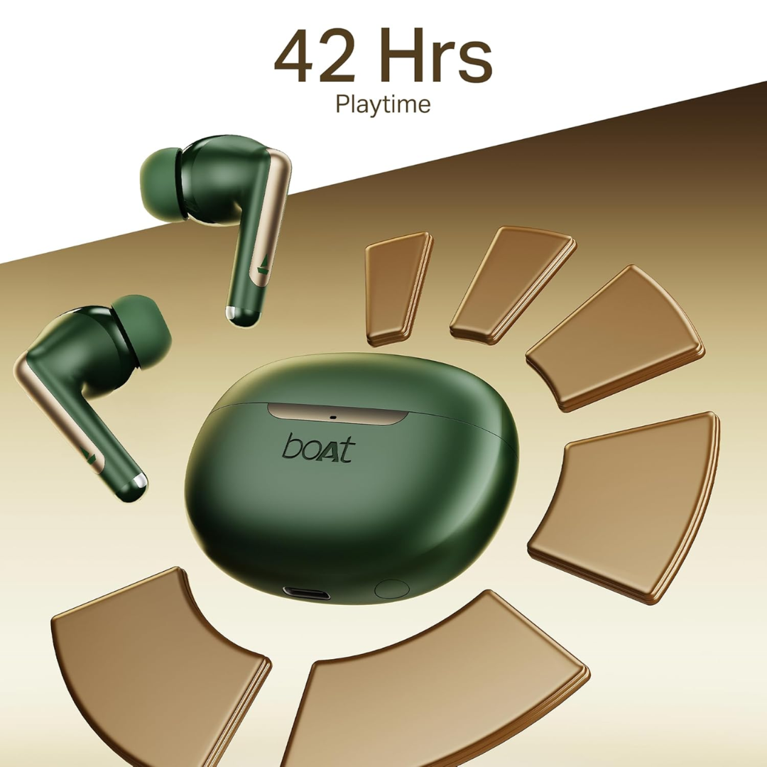 Boat Airdopes 141 Elite ANC, ANC(~35dB), 4Mics ENx Tech, 42H Battery, Fast Charge Wireless Earphones with mic