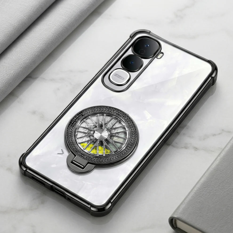Vivo Y400 Pro 5G Premium Stress Buster Wheel Rotating Shockproof Airbags Case