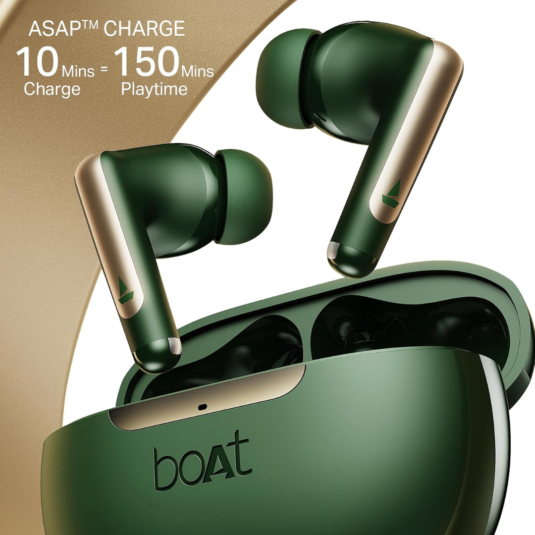Boat Airdopes 141 Elite ANC, ANC(~35dB), 4Mics ENx Tech, 42H Battery, Fast Charge Wireless Earphones with mic