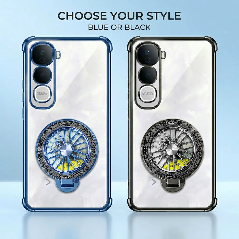Vivo Y400 Pro 5G Premium Stress Buster Wheel Rotating Shockproof Airbags Case