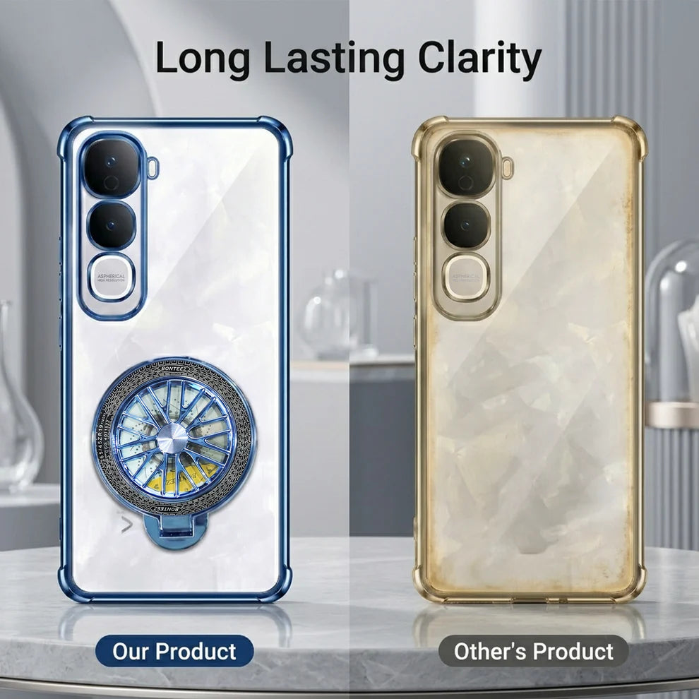 Vivo Y400 Pro 5G Premium Stress Buster Wheel Rotating Shockproof Airbags Case