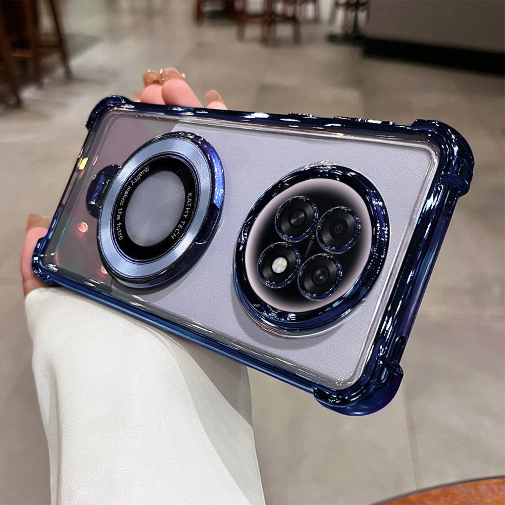 Oppo F31 Pro+ 5G Original Luxury Magnifier Ring Stand Shockproof Airbags Corner Case