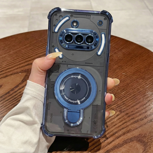 Nothing Phone 3a 5G Luxury Four Corner Invincible Bracket Ring Stand Case