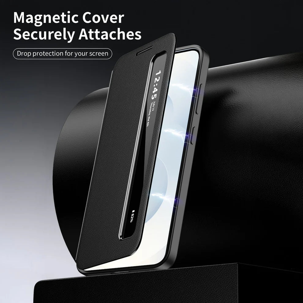 Samsung Galaxy S24 5G Smart Side Window Flip Leather Case