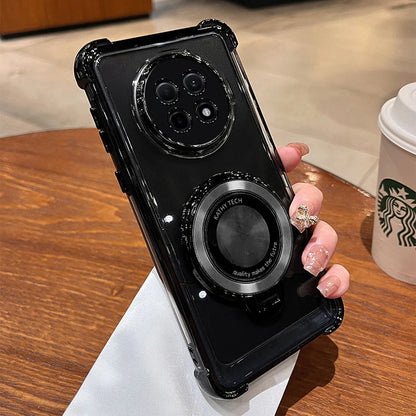 Oppo F31 Pro+ 5G Original Luxury Magnifier Ring Stand Shockproof Airbags Corner Case
