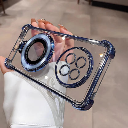 Oppo F31 Pro+ 5G Original Luxury Magnifier Ring Stand Shockproof Airbags Corner Case