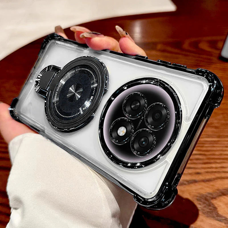 Oppo F31 Pro+ 5G Luxury Four Corner Invincible Bracket Ring Stand Case
