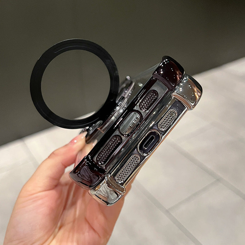 Oppo F31 Pro+ 5G Luxury Four Corner Invincible Bracket Ring Stand Case