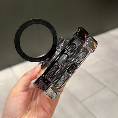 Oppo F31 Pro+ 5G Luxury Four Corner Invincible Bracket Ring Stand Case