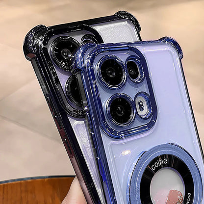 Oppo F31 5G Original Luxury Magnifier Ring Stand Shockproof Airbags Corner Case