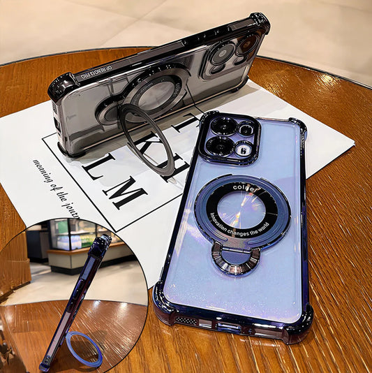 Oppo F31 5G Original Luxury Magnifier Ring Stand Shockproof Airbags Corner Case