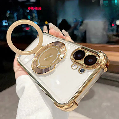 Vivo V60 5G Luxury Four Corner Invincible Bracket Ring Stand Case