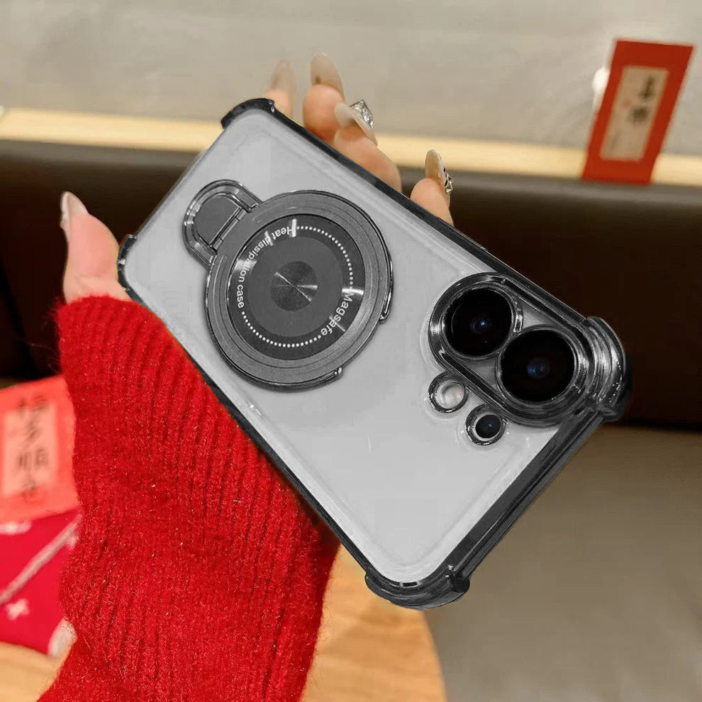 Vivo X200 FE 5G Luxury Four Corner Invincible Bracket Ring Stand Case