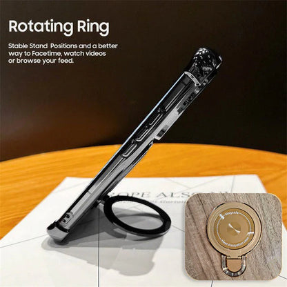 Vivo X200 FE 5G Luxury Four Corner Invincible Bracket Ring Stand Case
