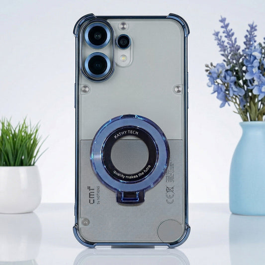 Nothing Phone 2 Pro 5G Original Luxury Magnifier Ring Stand Shockproof Airbags Corner Case