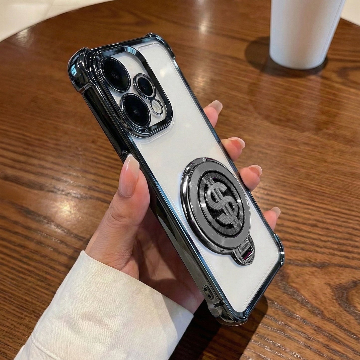 Oppo Reno 15 5G Four Corner Airbags 100% Original Astro Money Magnet Rotating Dollar Case