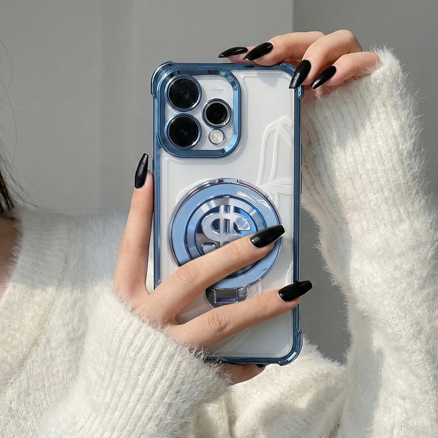 Oppo Reno 15 5G Four Corner Airbags 100% Original Astro Money Magnet Rotating Dollar Case